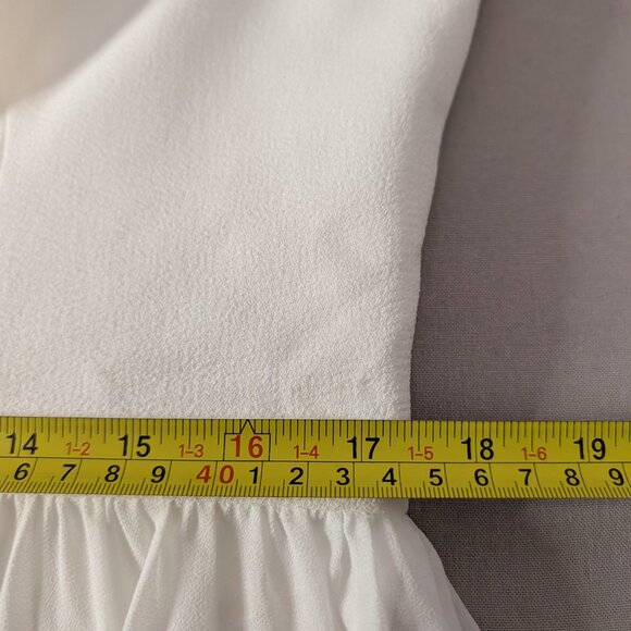 Dress The Population Corey Dress Size XXL White Cap Sleeve V Neck Eyelash Hem - Picture 8 of 12